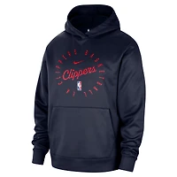 Men's Nike Navy LA Clippers 2024/25 Spotlight On-Court Practice Performance Pullover Hoodie