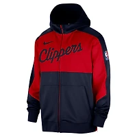 Sweat à capuche entièrement zippé Nike Navy LA Clippers Authentic On-Court Showtime Performance pour homme