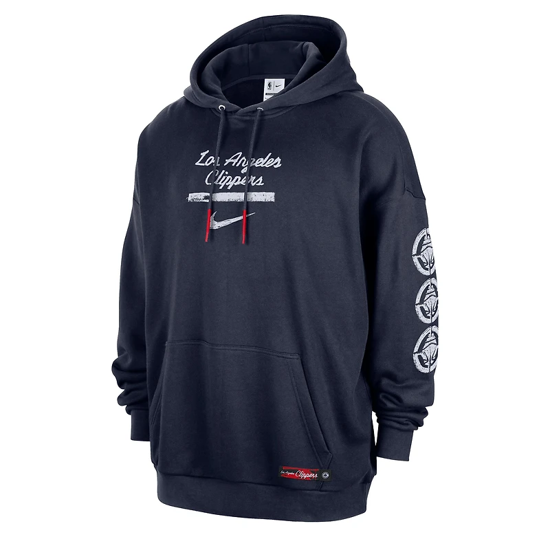 Men's Nike Navy LA Clippers Courtside Club Premium Hoodie