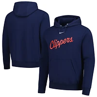 Sweat à capuche Nike Sportswear Essential Wordmark Club bleu marine LA Clippers pour homme