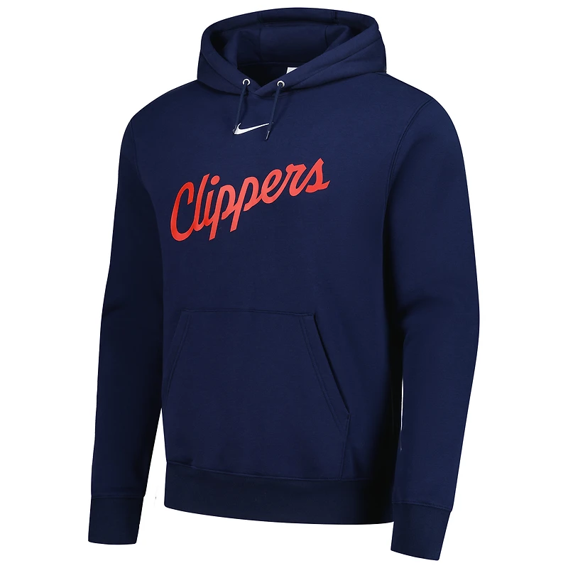 Sweat à capuche Nike Sportswear Essential Wordmark Club bleu marine LA Clippers pour homme
