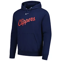 Sweat à capuche Nike Sportswear Essential Wordmark Club bleu marine LA Clippers pour homme