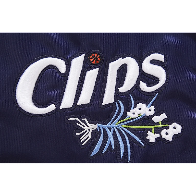 Veste à bouton-pression en satin pour homme Pro Standard Navy LA Clippers 2023/24 City Edition