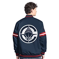 Veste universitaire à boutons-pression LA Clippers Scout pour homme bleu marine/rouge
