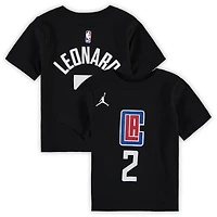 T-shirt avec nom et numéro Jordan Brand Kawhi Leonard noir LA Clippers Statement Edition pour tout-petit