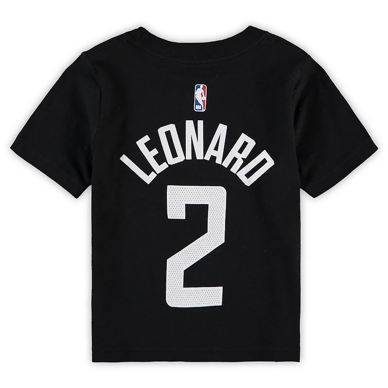 T-shirt avec nom et numéro Jordan Brand Kawhi Leonard noir LA Clippers Statement Edition pour tout-petit