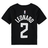 T-shirt avec nom et numéro Jordan Brand Kawhi Leonard noir LA Clippers Statement Edition pour tout-petit