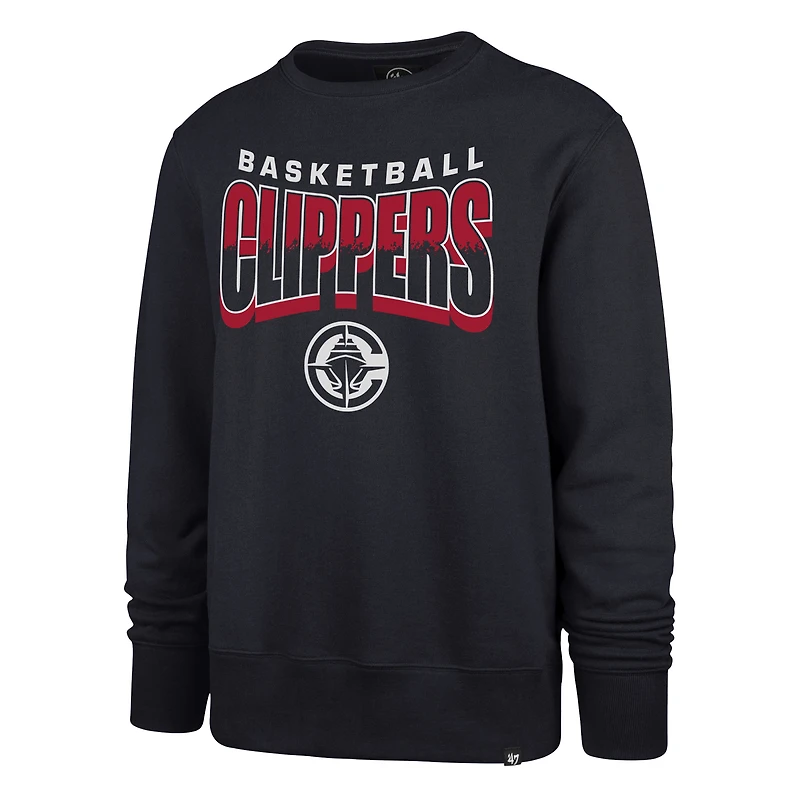 Sweat-shirt ras du cou unisexe bleu marine LA Clippers Brush By Headline '47