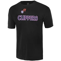 T-shirt unisexe FISLL noir avec logo surdimensionné des LA Clippers