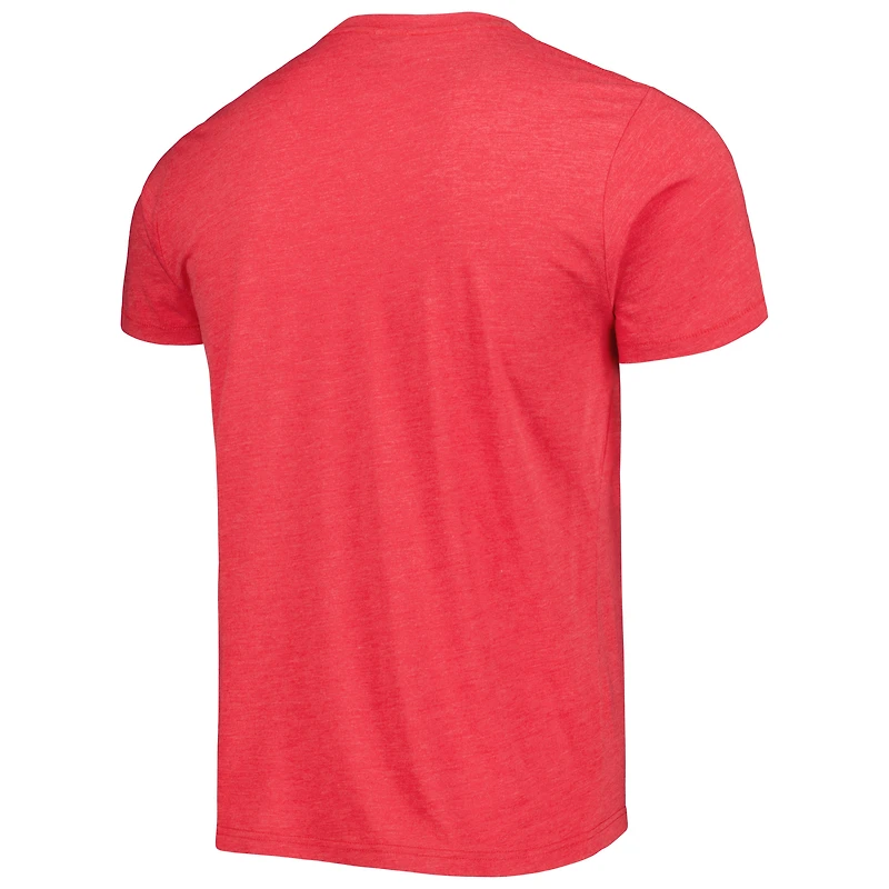 Unisex Homage Red LA Clippers Team Mascot Tri-Blend T-Shirt