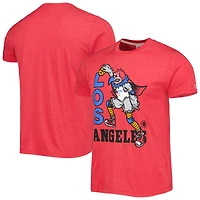 T-shirt unisexe Homage Red LA Clippers Team mascotte en trois mélanges