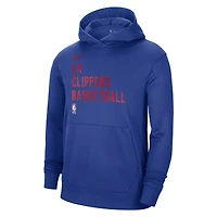 Sweat à capuche unisexe Nike bleu LA Clippers 2023/24 Performance Spotlight On-Cour Practice