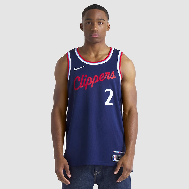 Maillot Nike Kawhi Leonard Swingman bleu marine unisexe LA Clippers 2024/25 - Édition Icon