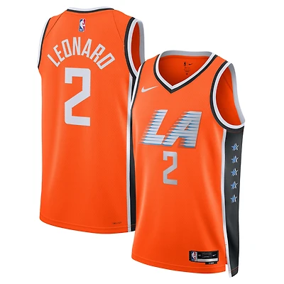 Maillot unisexe Nike Kawhi Leonard orange LA Clippers 2025/26 Swingman - Édition City