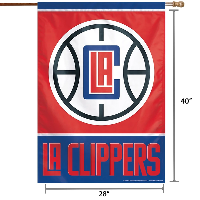 Drapeau de maison WinCraft LA Clippers, logo principal 28" x 40".