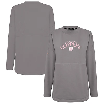 Sweat-shirt à col roulé gris LA Clippers Beaudry pour femme Levelwear
