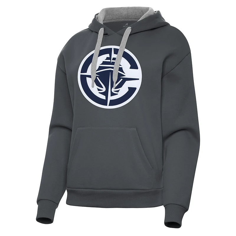 Sweat à capuche Victory Antigua Charcoal pour femme des LA Clippers