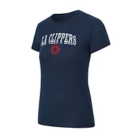Ensemble pyjama en flanelle Concepts Sport Avondale pour femme, bleu marine et rouge, motif LA Clippers.