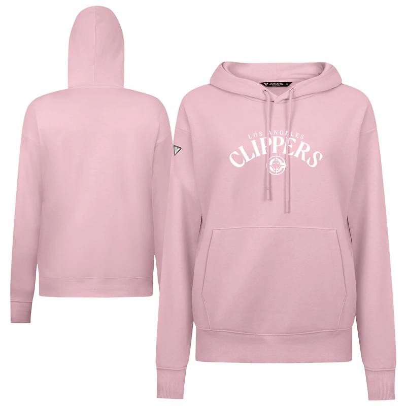 Sweat à capuche rose clair Levelwear pour femme, motif LA Clippers, Fête des Mères, arqué