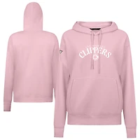 Sweat à capuche rose clair Levelwear pour femme, motif LA Clippers, Fête des Mères, arqué