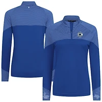 Women's Levelwear Royal LA Clippers Classic Stripes Quarter-Zip Top