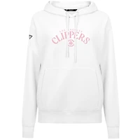 Sweat à capuche blanc Levelwear pour femme, motif LA Clippers, Fête des Mères, arqué
