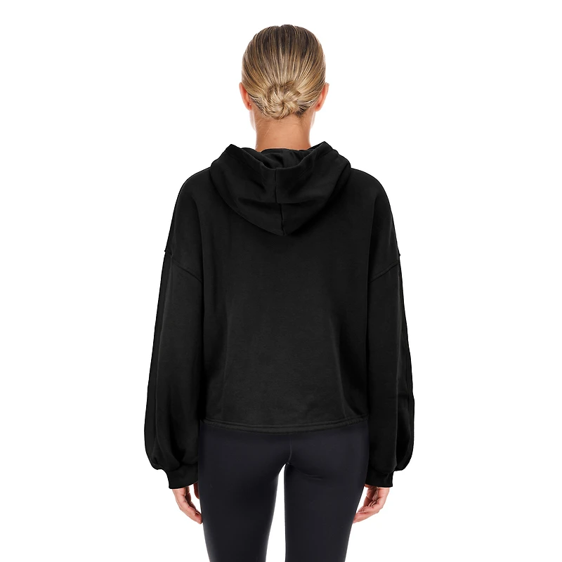 Women's New Era Black LA Clippers 2024/25 City Edition Cropped Pullover Hoodie