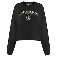 Women's Pro Standard  Black LA Clippers Glam Cropped Pullover Sweatshirt