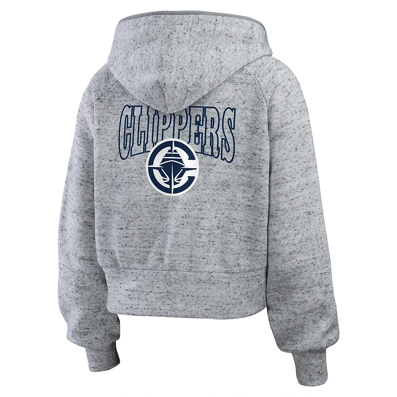 Sweat à capuche zippé Speckled Radiator pour femme WEAR by Erin Andrews Heather Gray LA Clippers