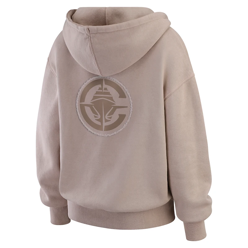 Pull ras du cou délavé beige LA Clippers pour femme par Erin Andrews