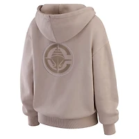 Pull ras du cou délavé beige LA Clippers pour femme par Erin Andrews