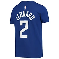 T-shirt de performance Nike Kawhi Leonard LA Clippers Icon Edition bleu pour jeune avec nom et numéro