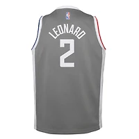 Youth Nike Kawhi Leonard Gray LA Clippers 2020/21 Swingman Player Jersey - Earned Edition