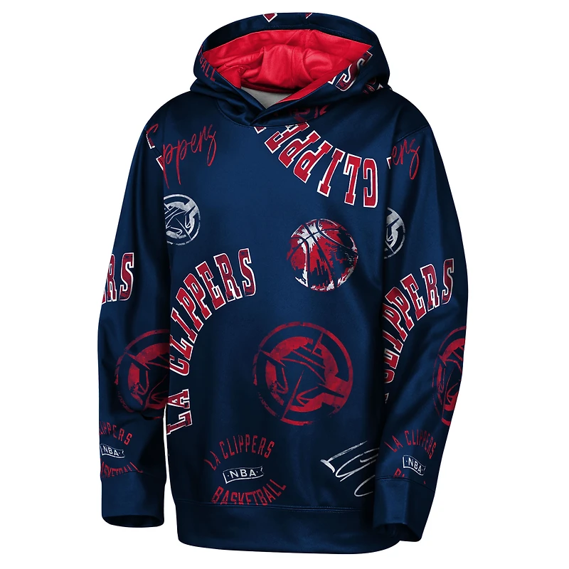 Sweat à capuche bleu marine LA Clippers Moving Violation pour jeunes Outerstuff