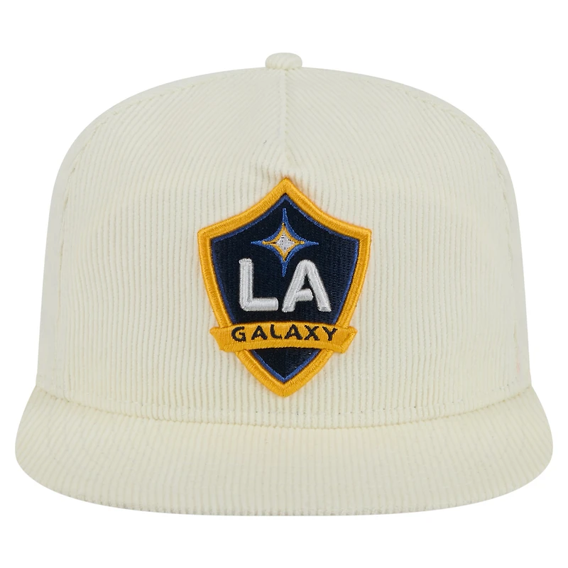 Casquette de golf à visière snapback LA Galaxy Kickoff 2025 de New Era pour homme, couleur crème