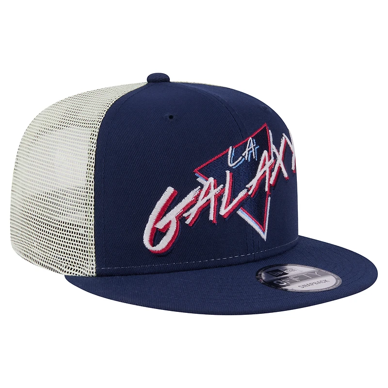 Men's New Era Navy LA Galaxy Neon 9FIFTY Snapback Hat