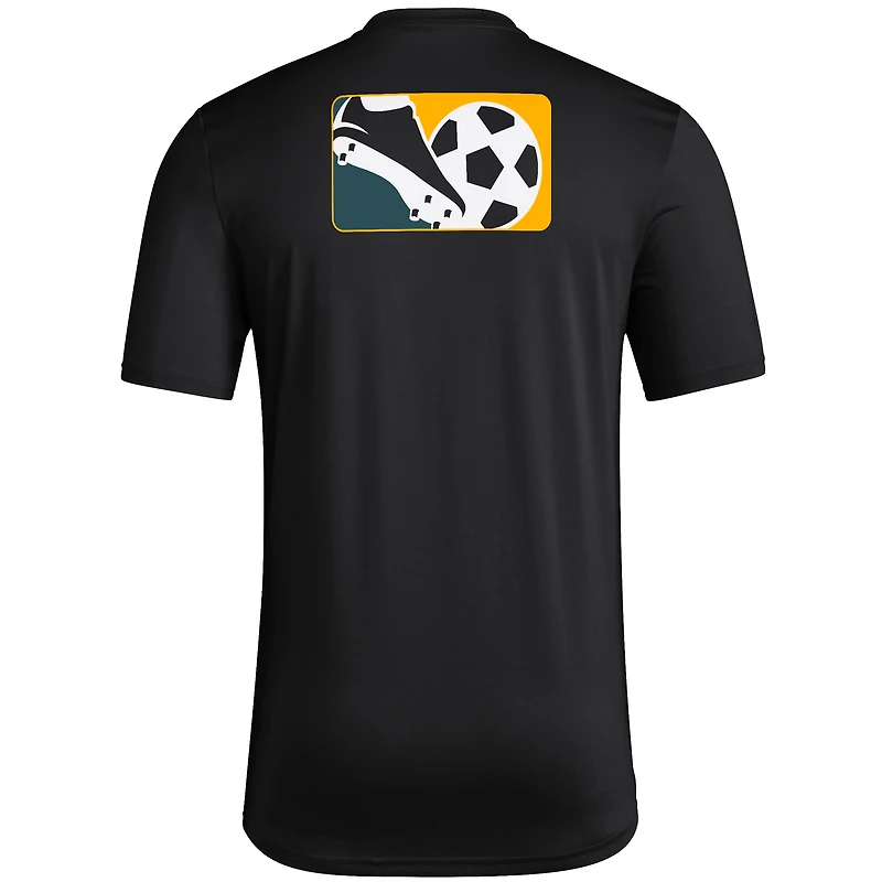 T-shirt d'avant-match adidas LA Galaxy 2024 Jersey Hook noir pour homme