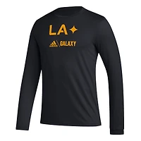 Men's adidas Black LA Galaxy Icon AEROREADY Long Sleeve T-Shirt
