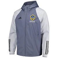 Veste à capuche raglan adidas Charcoal LA Galaxy All-Weather pour homme