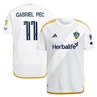 Men's adidas Gabriel Pec White LA Galaxy 2024 Angelino Kit Authentic Player Jersey