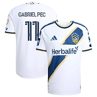 Men's adidas Gabriel Pec White LA Galaxy 2026 The VeloCITY Kit On-Field Authentic Patch Jersey