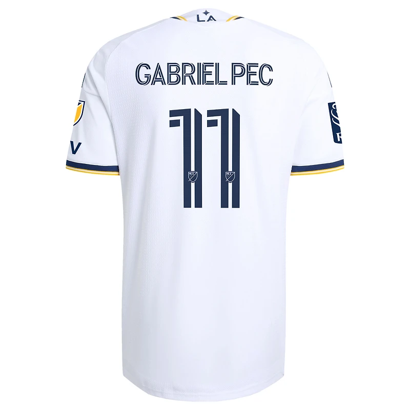 Maillot authentique adidas Gabriel Pec blanc LA Galaxy 2026 The VeloCITY Kit pour homme