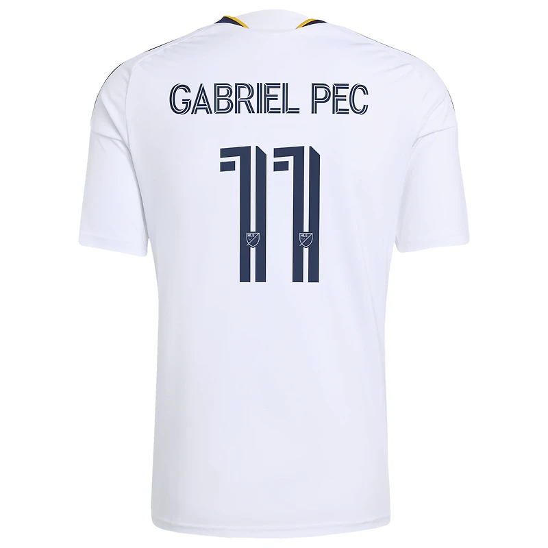 Maillot réplique adidas Gabriel Pec blanc LA Galaxy 2026 The VeloCITY pour homme