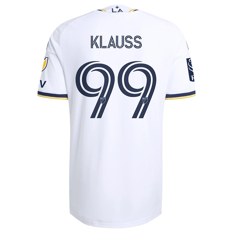 Men's adidas João Klauss White LA Galaxy 2026 The VeloCITY Kit On-Field Authentic Patch Jersey