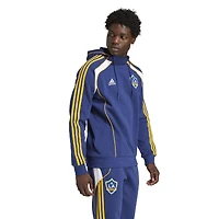 Men's adidas Navy LA Galaxy 2025 Travel Pullover Hoodie