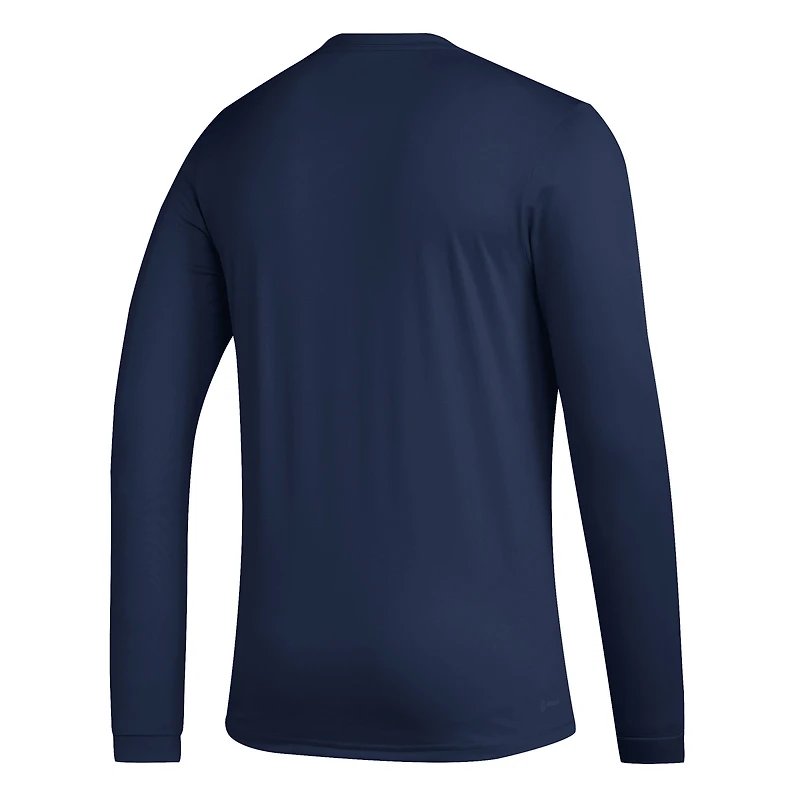 T-shirt à manches longues AEROREADY LA Galaxy Club DNA adidas bleu marine pour homme