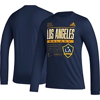 T-shirt à manches longues AEROREADY LA Galaxy Club DNA adidas bleu marine pour homme