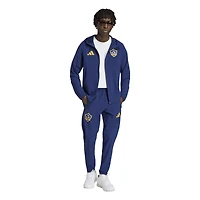 Coupe-vent à capuche zippé adidas LA Galaxy Tiro Travel pour homme, bleu marine