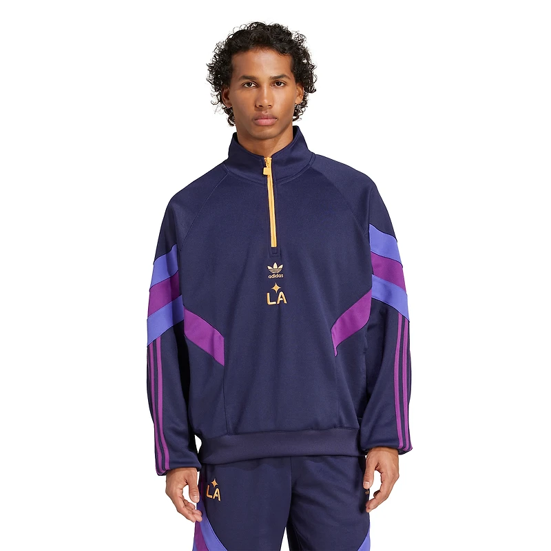 Haut demi-zippé bleu marine adidas Originals LA Galaxy pour homme