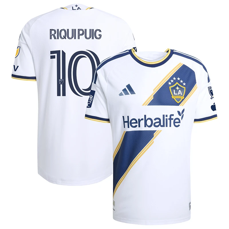 Men's adidas Riqui Puig White LA Galaxy 2026 The VeloCITY Kit On-Field Authentic Patch Jersey